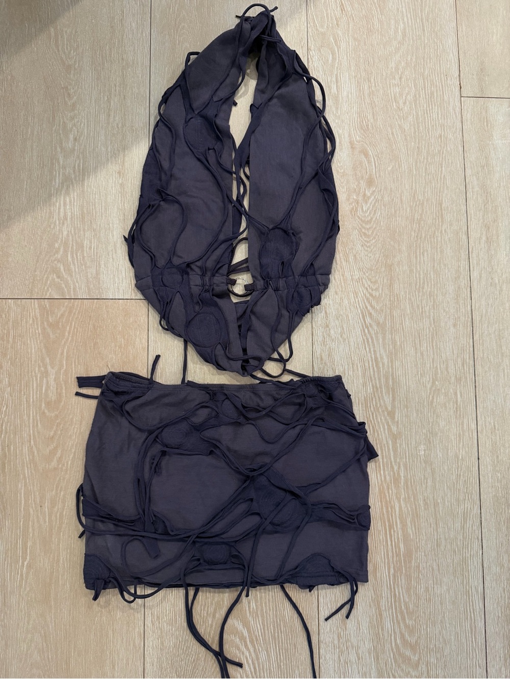 Two Piece Distressed Set – Women's Rave/Festival Fashion